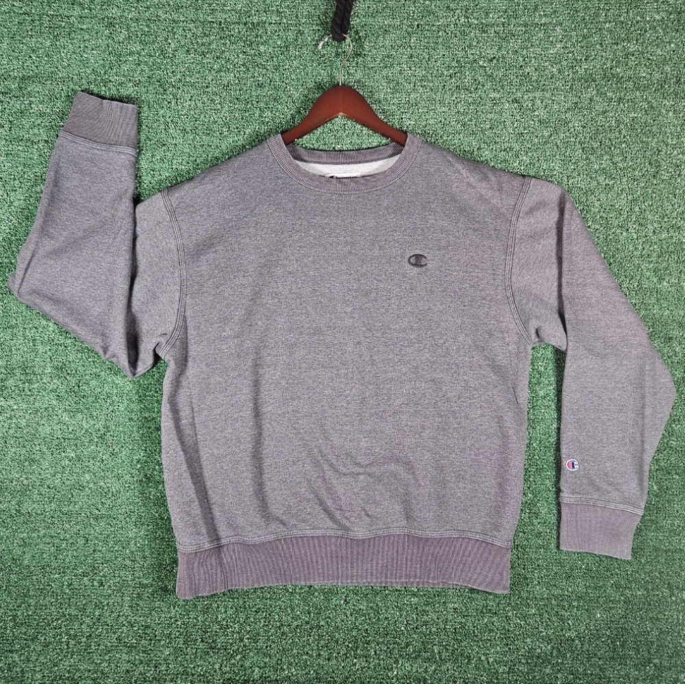 Champion C Logo Heather Gray Crewneck Sweatshirt / Mens Size Large